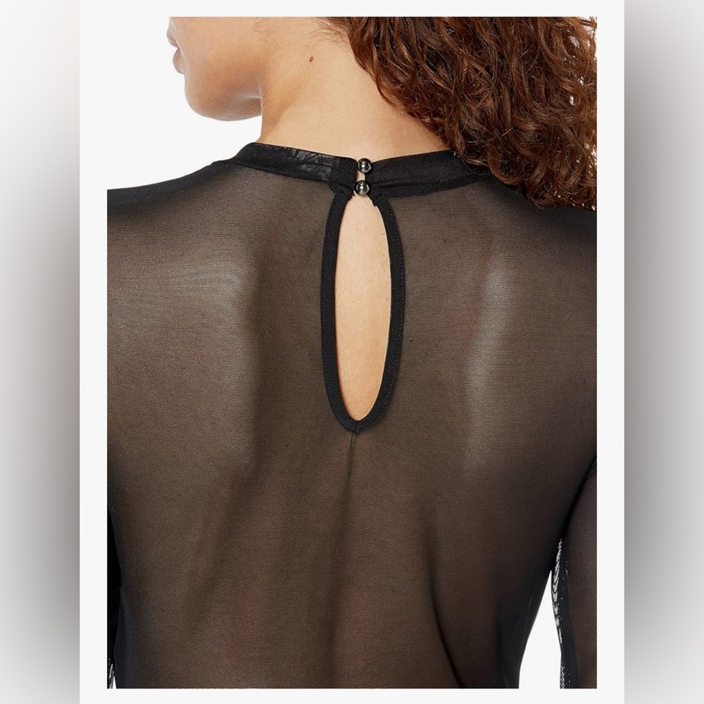The Drop Women's Gene Mesh Long-Sleeve Midi Dress with Open-Back Size M - Picture 3 of 11
